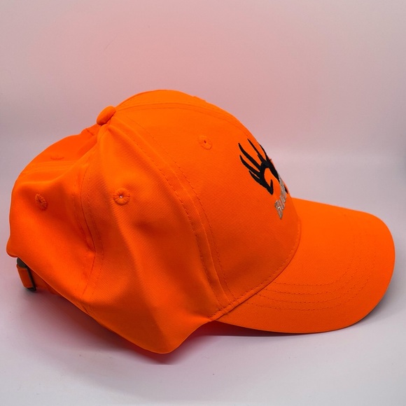 Buckmasters Baseball Cap Bright Neon Safety Orange Hat OSFM Adjustable Antlers - Picture 5 of 8